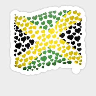 Heart shapes Jamaica Flag colors colours Jamaican Sticker